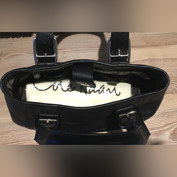 🎀 COLE HAAN Black PEBBLED LEATHER TOTE BAG (NWT) - Picture 8 of 16